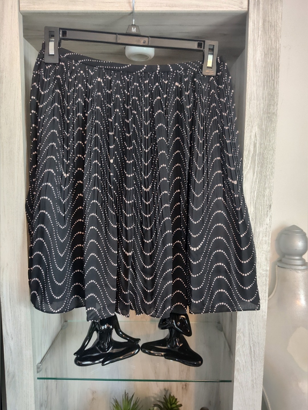 Kate Spade Black Skirt With White Wave Dot Print Women's Sz 2 New No Tags